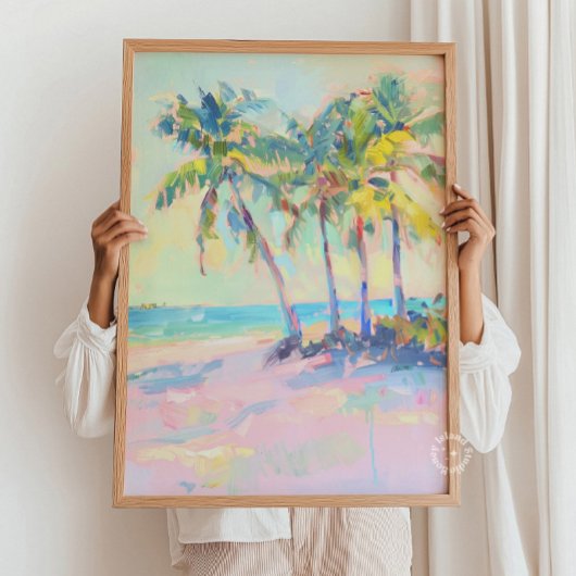 Tropical Palm Tremola Pastel Coastel Wine tasting Poster