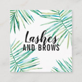 TROPICAL PALM VERLASSE moderne botanische Aquarell Quadratische Visitenkarte (Vorderseite)