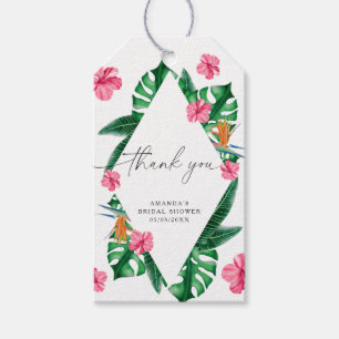Tropical Palm Watercolor Geometric Vielen Dank Geschenkanhänger