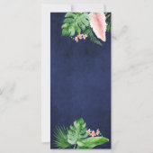 Tropical Palm Watercolor Navy Blue Wedding Program (Rückseite)