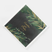 Tropical Palm Wedding 8" Square Dinner Napkins Serviette (Ecke)
