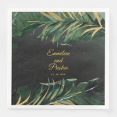 Tropical Palm Wedding 8" Square Dinner Napkins Serviette (Vorderseite)