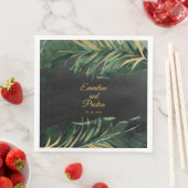 Tropical Palm Wedding 8" Square Dinner Napkins Serviette (Beispiel)