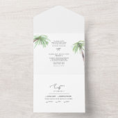 Tropical Palm Wedding All In One Einladung (Innen)