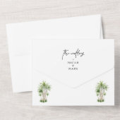 Tropical Palm Wedding All In One Einladung (Rückseite)