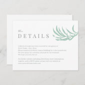 Tropical Palm Wedding Details Karte (Vorne/Hinten)