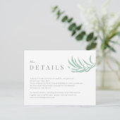 Tropical Palm Wedding Details Karte (Stehend Vorderseite)