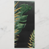 Tropical Palm Wedding Dinner Menü Menükarte (Rückseite)