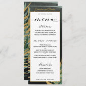 Tropical Palm Wedding Dinner Menü Menükarte (Vorne/Hinten)