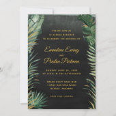Tropical Palm Wedding Einladung (Vorderseite)