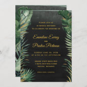 Tropical Palm Wedding Einladung (Vorne/Hinten)