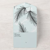 Tropical Palm Wedding Hand Drawn All In One Einladung (Außenbereich)