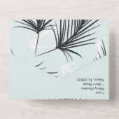 Tropical Palm Wedding Hand Drawn All In One Einladung (Rückseite)