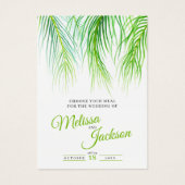 Tropical palm wedding meal choice small cards (Vorderseite)