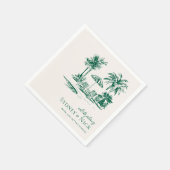 Tropical Palm Wedding Personalisiert Serviette (Ecke)