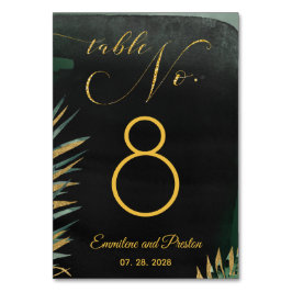 Tropical Palm Wedding Tischnummer Card