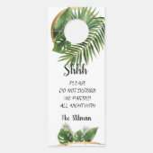 Tropical Palm Wedding Welcome Door Hanger Türanhänger (Vorderseite)