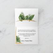 Tropical Palm Wedge Danke Karte (Innenseite)