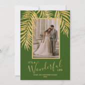 Tropical Palm Weihnachts-Foto Feiertagskarte (Vorderseite)