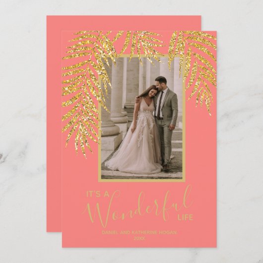 Tropical Palm Weihnachts-Fotokarten Feiertagskarte (Vorne/Hinten)