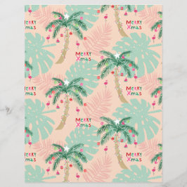 Tropical Palm Weihnachtsbaum Scrapbook Paper