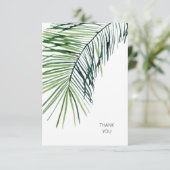 Tropical Palm White Wedge Vielen Dank Dankeskarte (Stehend Vorderseite)