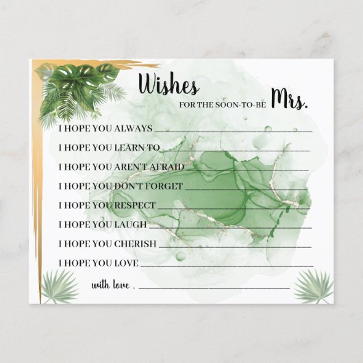 Tropical Palm wünscht bald Mrs. Duwer Card Flyer (Vorne)