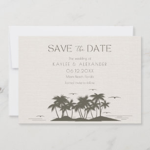 Tropical Palms Beach Wedding Foto Save The Date