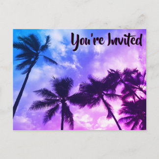 Tropical Palms Geburtstagsparty Einladung Postkart