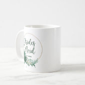 Tropical Palms Gold Circle Bridesmaid Kaffeetasse (Vorderseite Links)