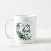 Tropical Palms Gold Circle Bridesmaid Kaffeetasse (Links)
