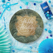 Tropical Palms Gold Imitate Pappteller (Party)