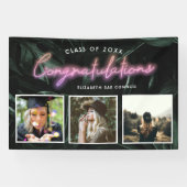 Tropical Palms Neon Lights | ABSCHLUSS 3 FOTO Banner (Horizontal)