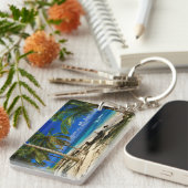 Tropical Palms San Blas Panama Sandy Beach Insel Schlüsselanhänger (Vorderseite rechts)