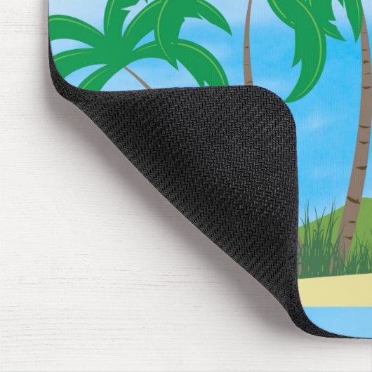 Tropical Palms Sand Blue Sky Elegante Vorlage Mousepad (Ecke)