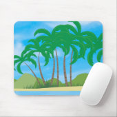 Tropical Palms Sand Blue Sky Elegante Vorlage Mousepad (Mit Mouse)