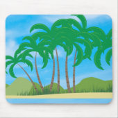 Tropical Palms Sand Blue Sky Elegante Vorlage Mousepad (Vorne)