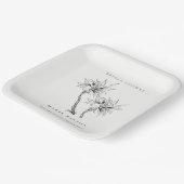 Tropical Palms Schwarz-weiß Sketch Brautparty Pappteller (Gewinkelt)