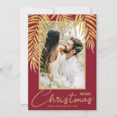 Tropical Palms Weihnachts Foto Weihnachtskarte Feiertagskarte (Vorderseite)