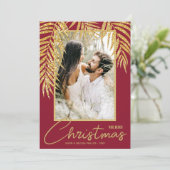 Tropical Palms Weihnachts Foto Weihnachtskarte Feiertagskarte (Stehend Vorderseite)
