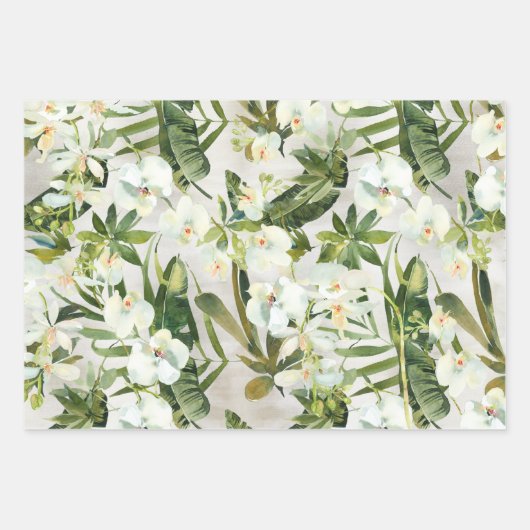 Tropical Palms White Orchid Garden Geschenkpapier Set (Vorderseite 2)