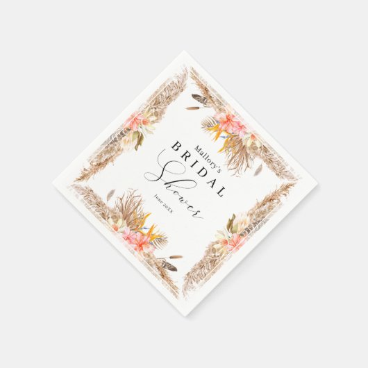 Tropical Pampas Brautparty Serviette (Ecke)