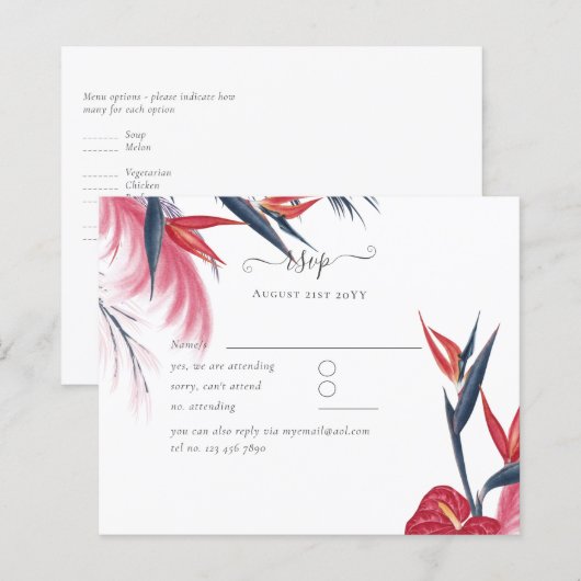 Tropical Pampas Grass Navy Berry Wedding (Vorne/Hinten)
