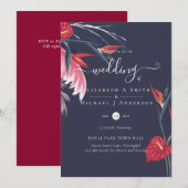 Tropical Pampas Grass Navy Berry Wedding (Vorne/Hinten)