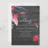 Tropical Pampas Grass Navy Berry Wedding (Vorderseite)