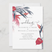 Tropical Pampas Grass Navy Berry Wedding (Vorderseite)