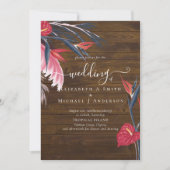 Tropical Pampas Grass Navy Berry Wedding (Vorderseite)