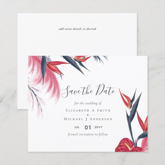 Tropical Pampas Grass Navy Berry Wedding (Vorne/Hinten)