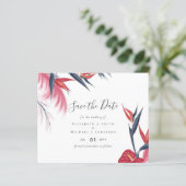 Tropical Pampas Grass Navy Berry Wedding (Stehend Vorderseite)