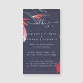 Tropical Pampas Grass Navy Berry Wedding Magnetkarte (Vorderseite)